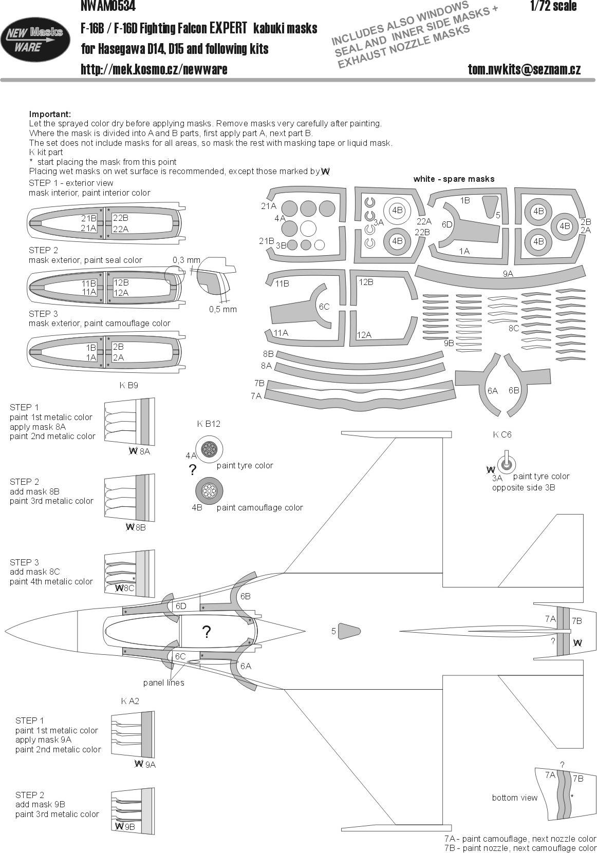 1/72 Mask F-16B/F-16D Fighting Falcon EXPERT (HAS)