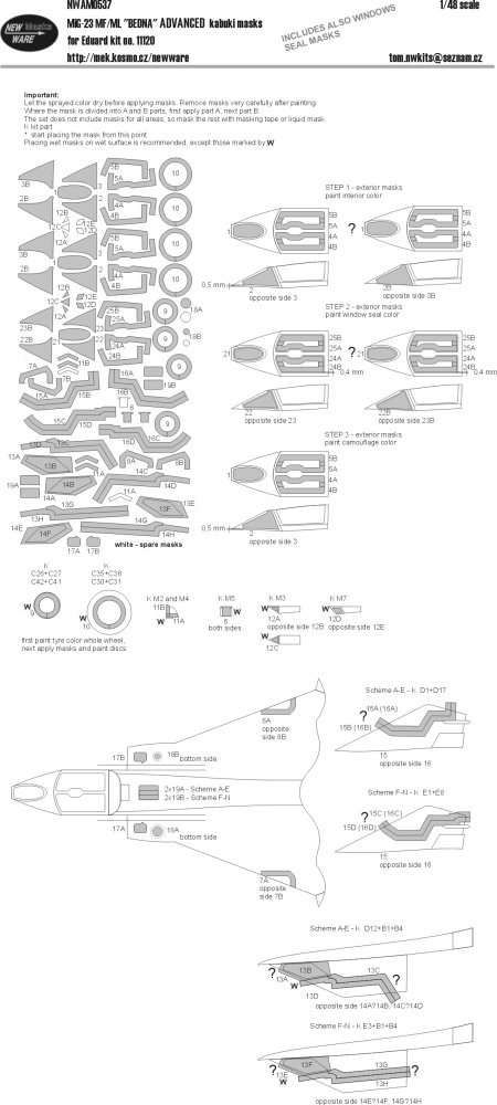 1/48 Mask MiG-23MF/ML 'Bedna' ADVANCED (EDU 11120)