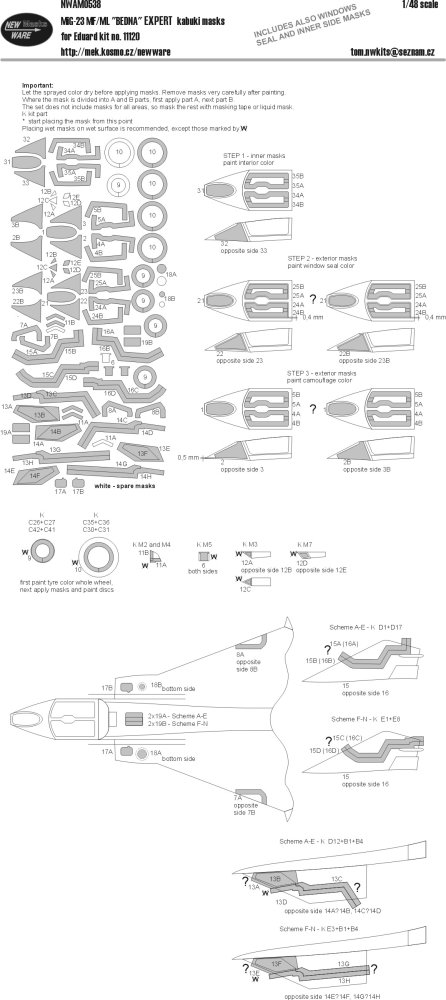 1/48 Mask MiG-23MF/ML 'Bedna' EXPERT (EDU 11120)