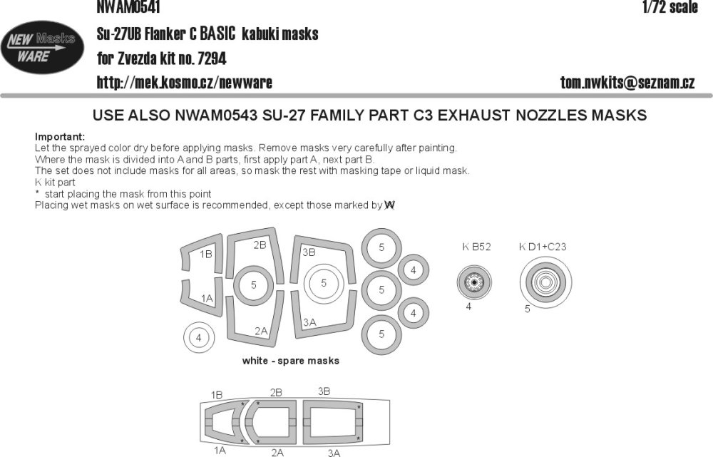 1/72 Mask Su-27UB Flanker C BASIC (ZVE 7294)