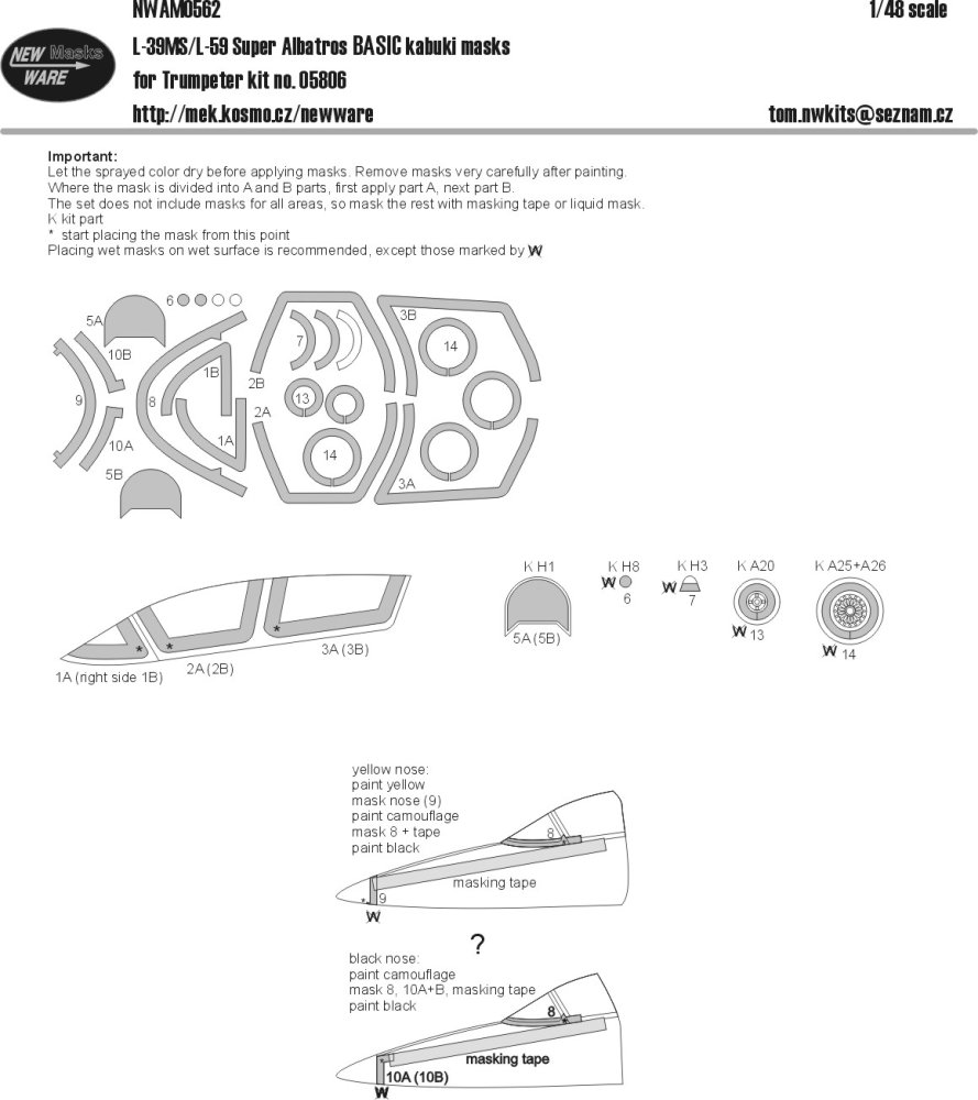 1/48 Mask L-39MS/L-59 Sup.Albatros BASIC (TRUMP)