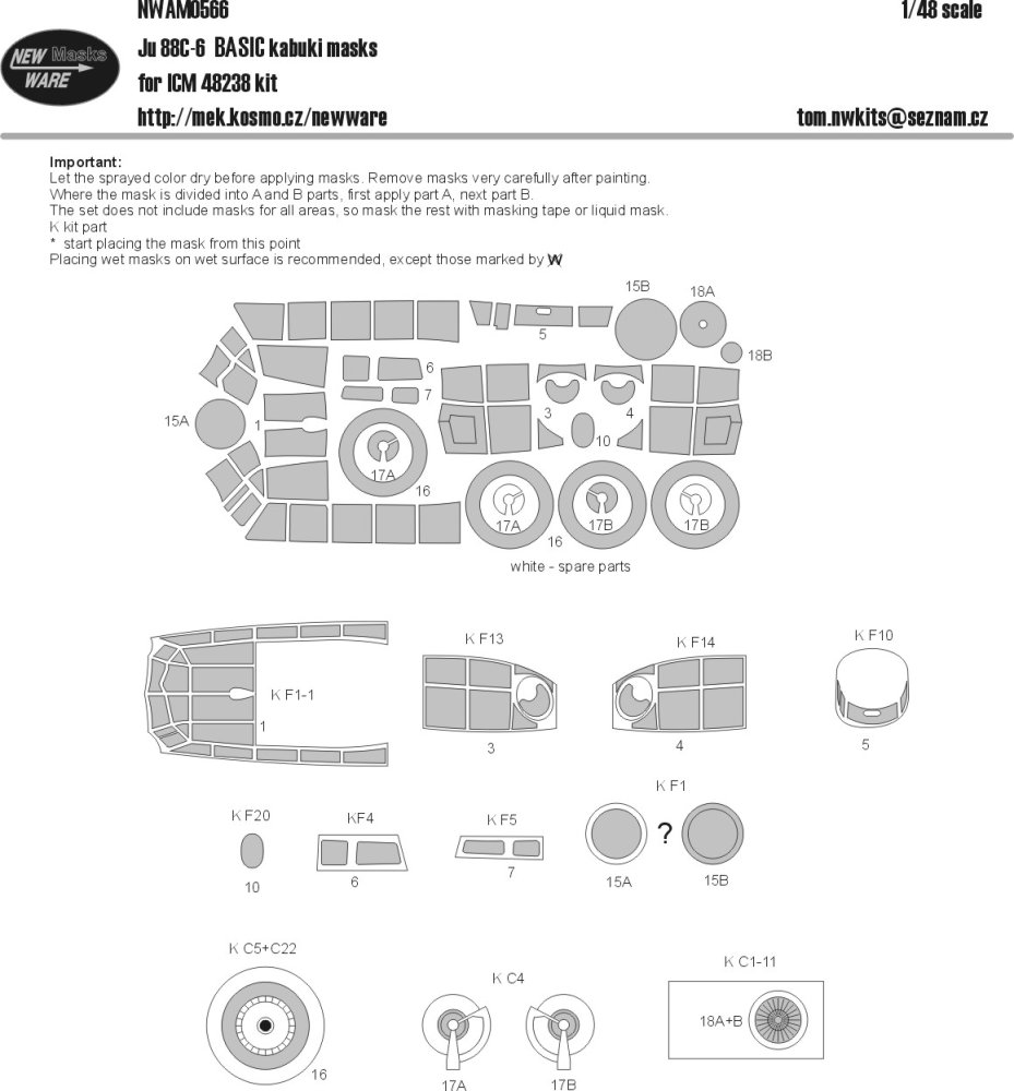 1/48 Mask Ju-88C-6 BASIC (ICM 48238)