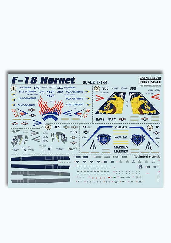 1/144 F-18 Hornet (wet decals)