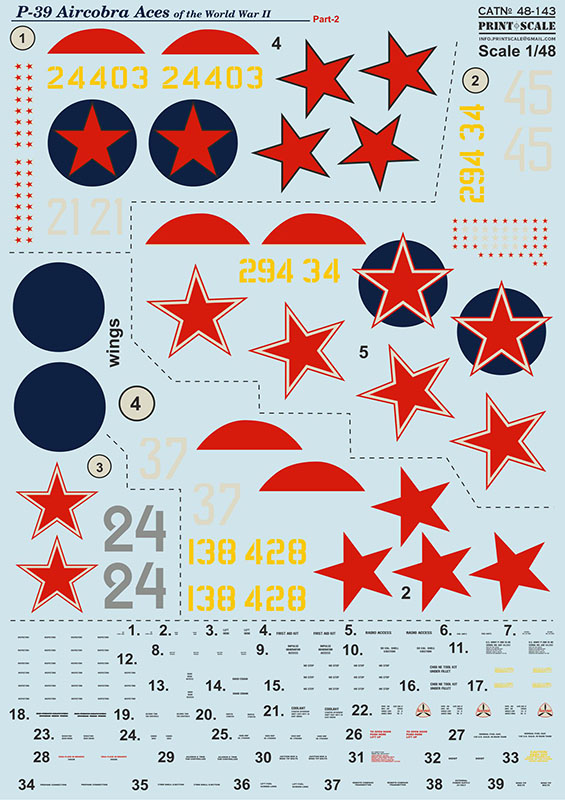 1/48 P-39 Aircobra Aces WWII - part 2 (wet decals)