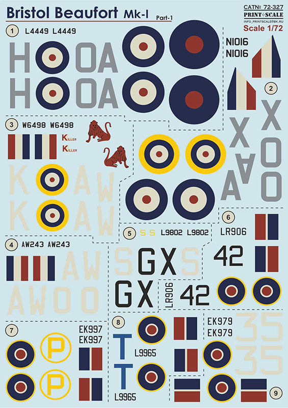 1/72 Bristol Beaufort Mk.I (wet decals)