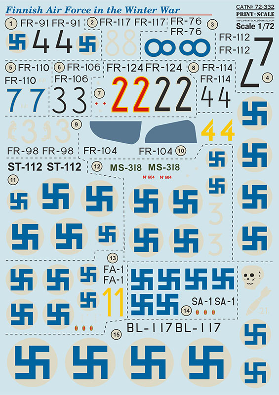 1/72 Finnish Air Force Winter War (wet decals)