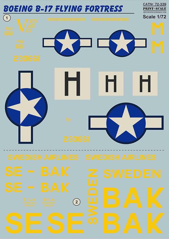 1/72 Boeing B-17 Flying Fortress (wet decals)