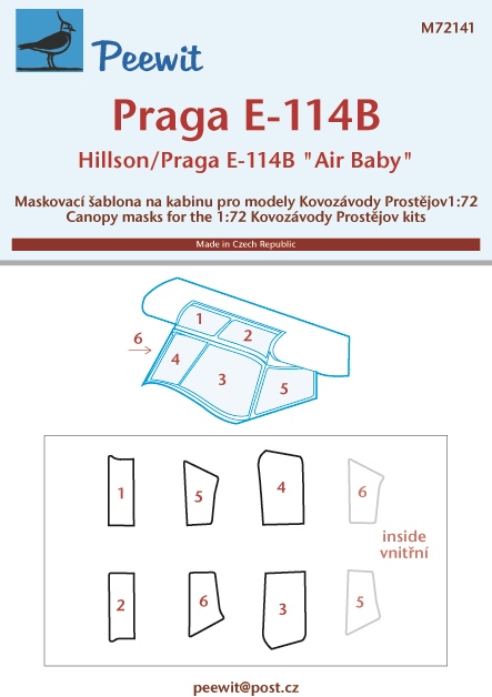 1/72 Canopy mask Praga E-114B Air Baby (AZ MODEL)