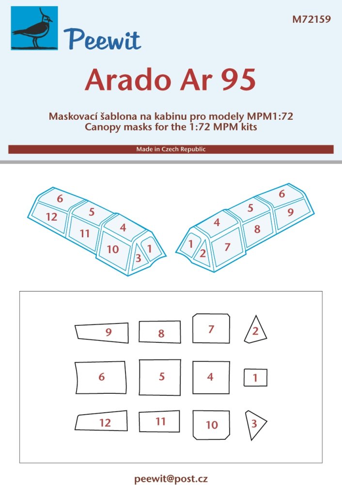 1/72 Canopy mask Arado Ar 95 (MPM)