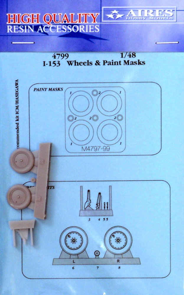 1/48 I-153 wheels & paint masks (ICM/HAS)