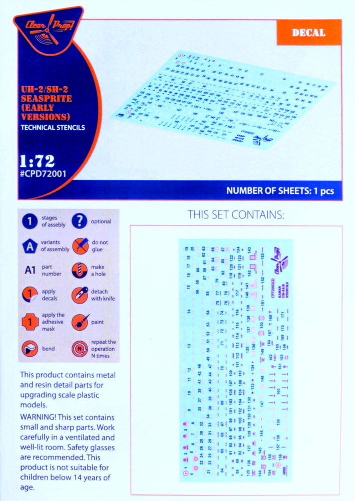 1/72 UH-2/SH-2 Seasprite Early Technical stencils