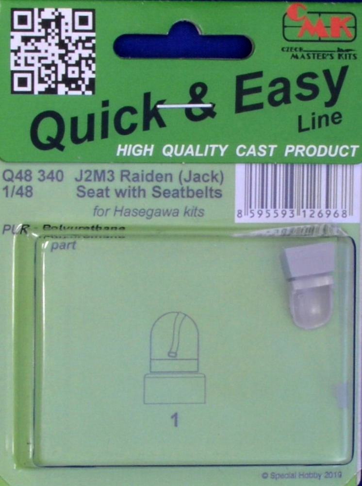 1/48 J2M3 Raiden (Jack) Seats w/ seatbelts (HAS)