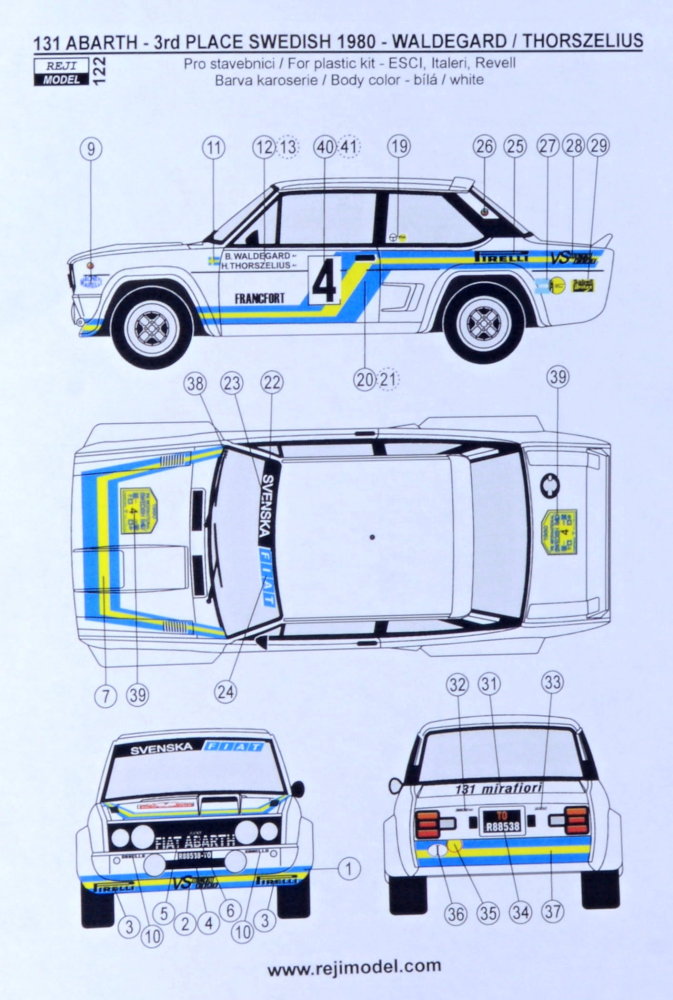 1/24 Fiat 131 Abarth 'SVENSKA' 1980 M.Carlo/Sweden