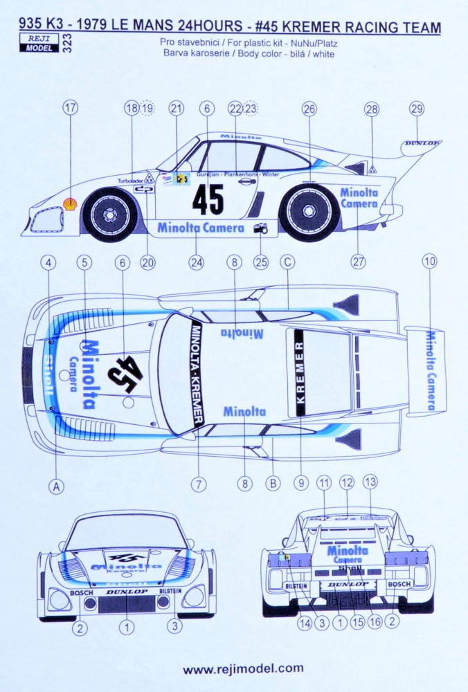 1/24 Porsche 935 K3 1979 Le Mans 24-hours Kremer 