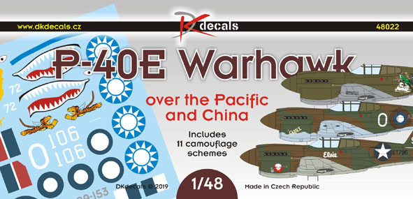 1/48 P-40E Warhawk over Pacific&China (11x camo)