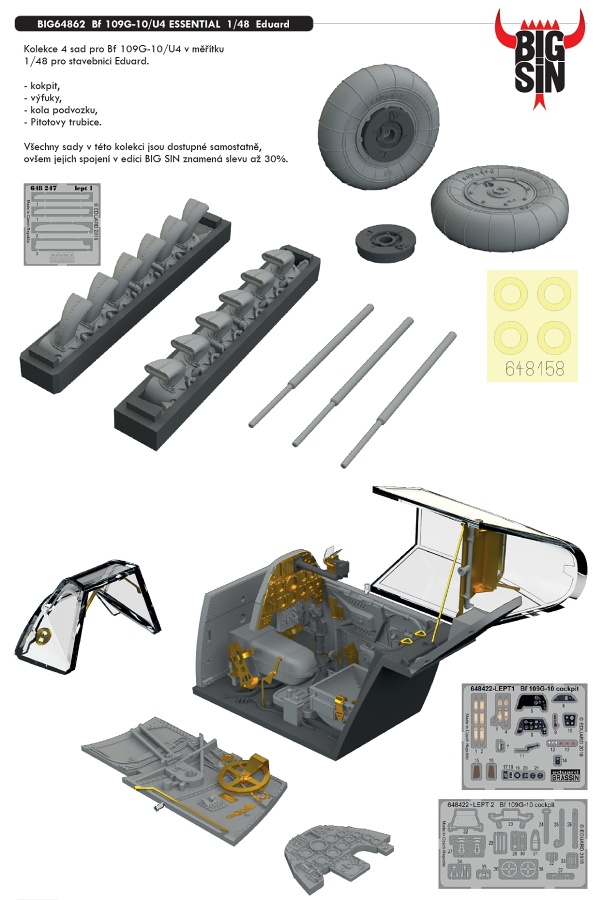 BIGSIN 1/48 Bf 109G-10/U4 ESSENTIAL (EDU)