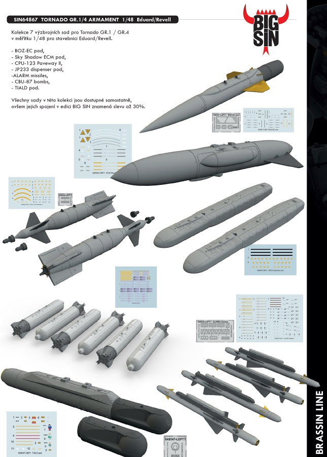 BIGSIN 1/48 TORNADO GR.1/4 ARMAMENT (EDU/REV)