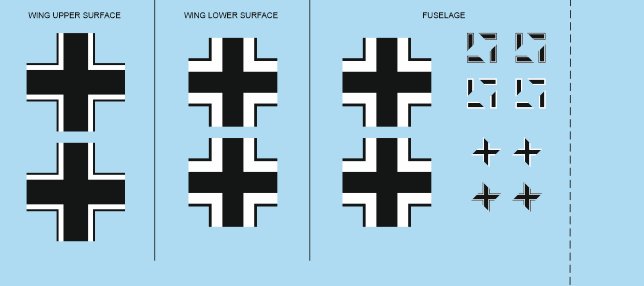 1/48 Decals Bf 109F-2 national insignia (EDU)