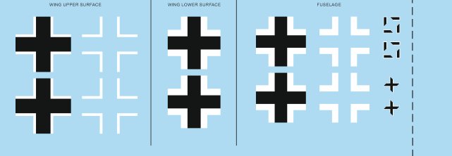 1/48 Decals Bf 109G-2 national insignia (EDU)