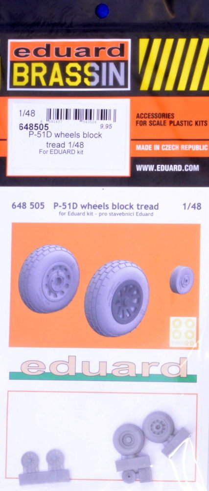 BRASSIN 1/48 P-51D wheels block tread (EDU)