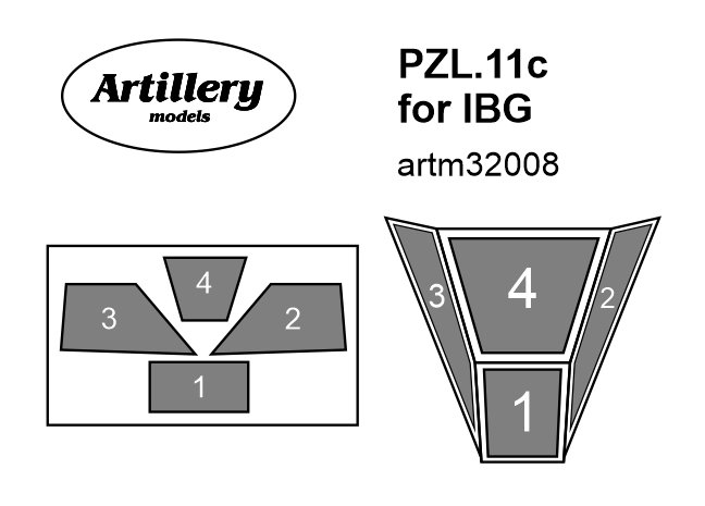 1/32 Canopy mask for PZL.11c (IBG)