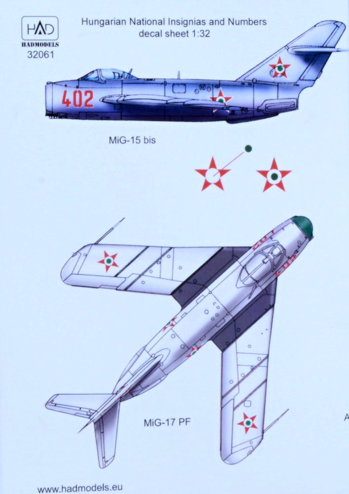 1/32 Decal Hungar.insignias & numbers (MiGs 15-23)