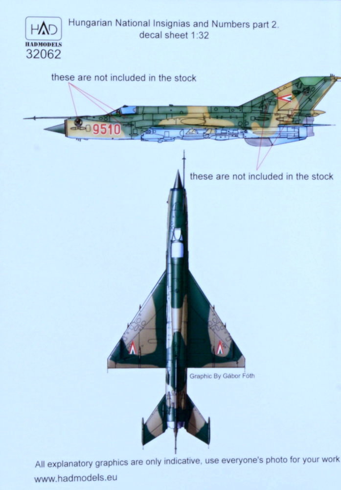 1/32 Decal Hungarian insignias & numbers (MiG-21)