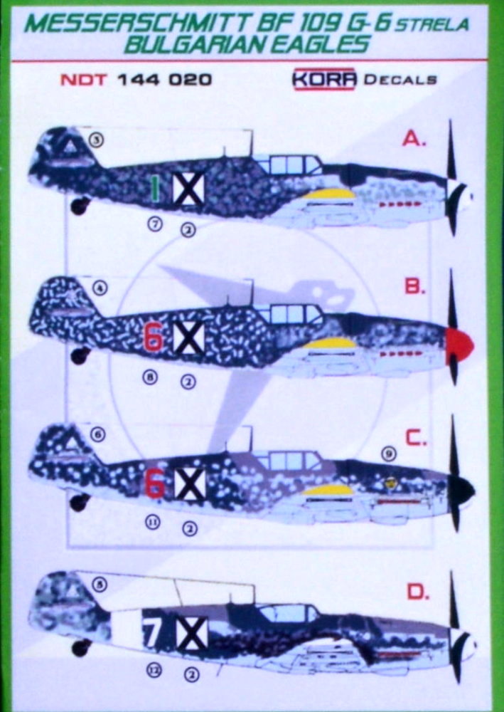 1/144 Decals Bf 109G-6 Strela Bulgarian Eagles