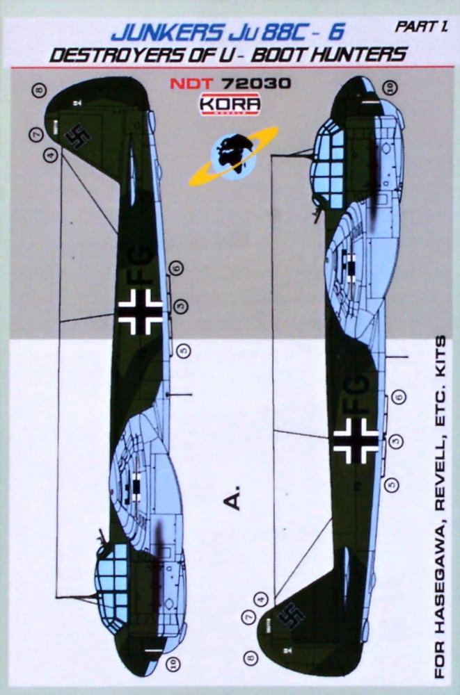 1/72 Decals Ju88C-6 Destroyer of U-Boot hunt. Pt.1