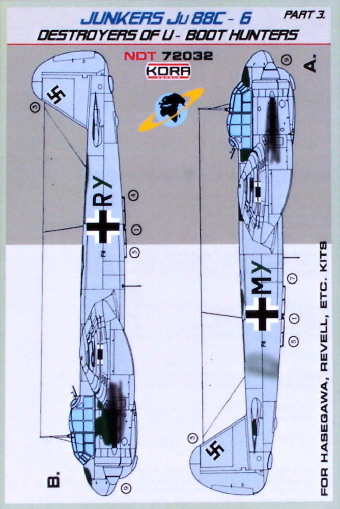 1/72 Decals Ju88C-6 Destroyer of U-Boot hunt. Pt.3