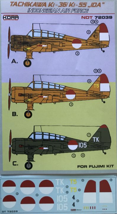 1/72 Decals Tachikawa Ki-36/Ki-55 Indonesian AF