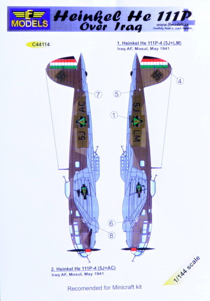 1/144 Decals Heinkel He 111P over Iraq (MINI)