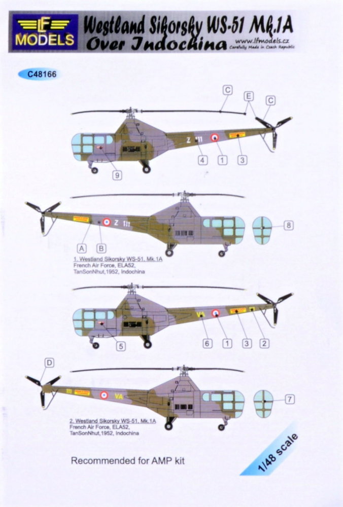 1/48 Decals W.Sikorsky WS-51 Mk.1A over Indochina