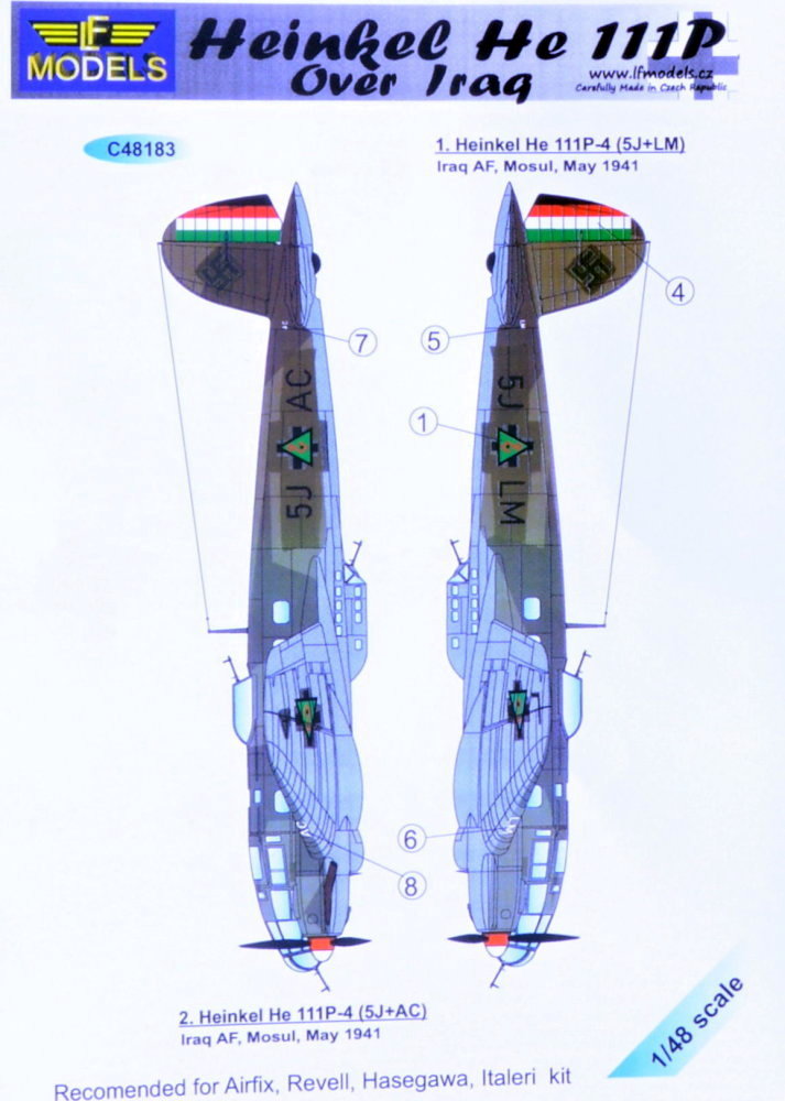 1/48 Decals Heinkel He 111P over Iraq (MINI)