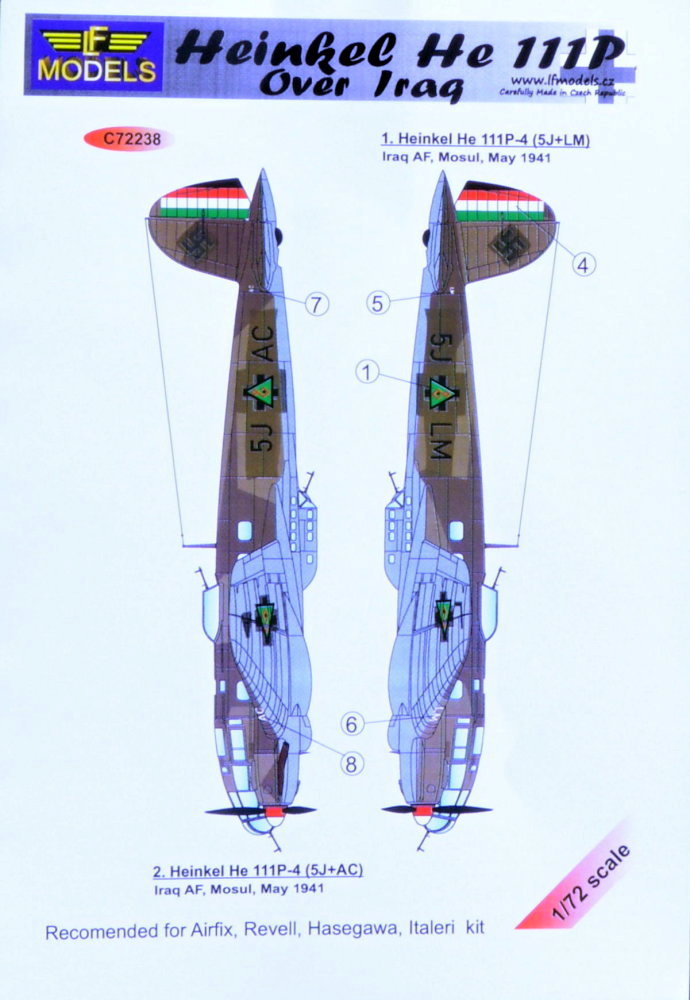 1/72 Decals Heinkel He 111P over Iraq (REV,HAS)