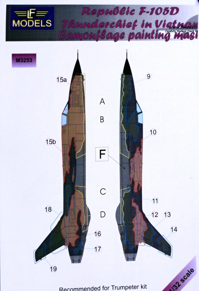 1/32 Mask F-105D Thunderchief Camoufl.painting 