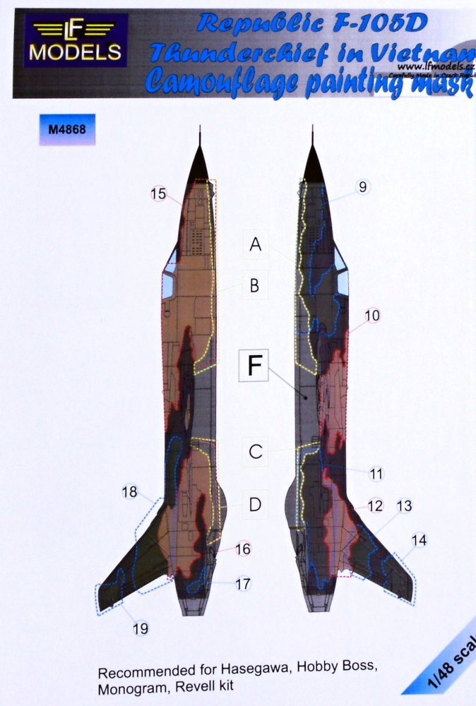 1/48 Mask F-105D Thunderchief Camoufl.painting 