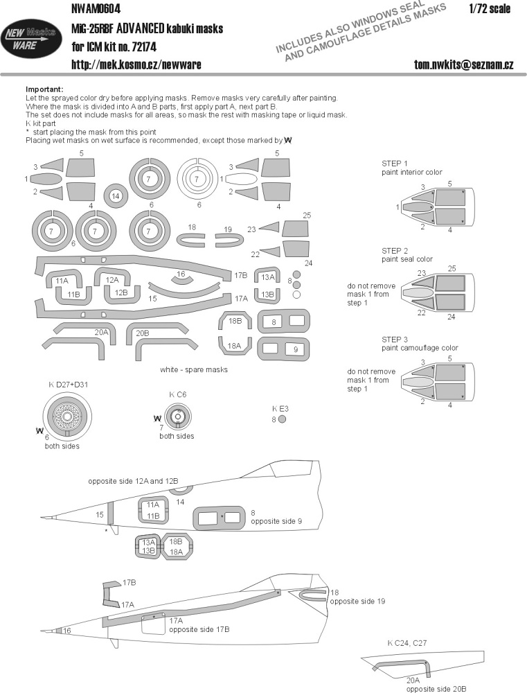 1/72 Mask MiG-25RBF ADVANCED (ICM 72174)