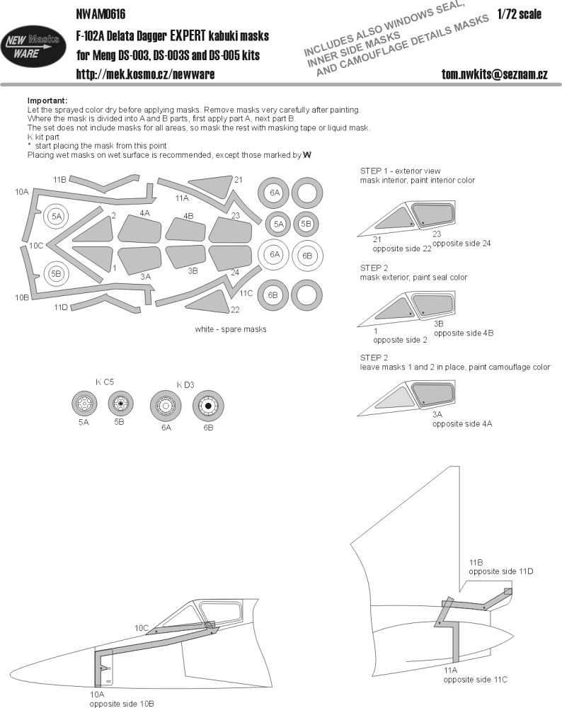 1/72 Mask F-102A Delta Dagger EXPERT (MENG)