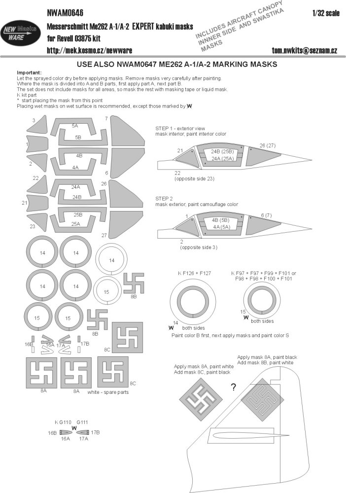 1/32 Mask Me262 A-1/A-2 EXPERT (REV 03875)