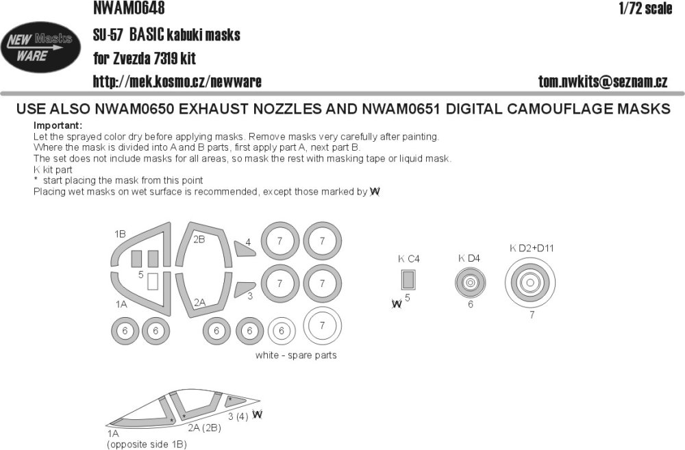 1/72 Mask SU-57 BASIC (ZVEZDA 7319)