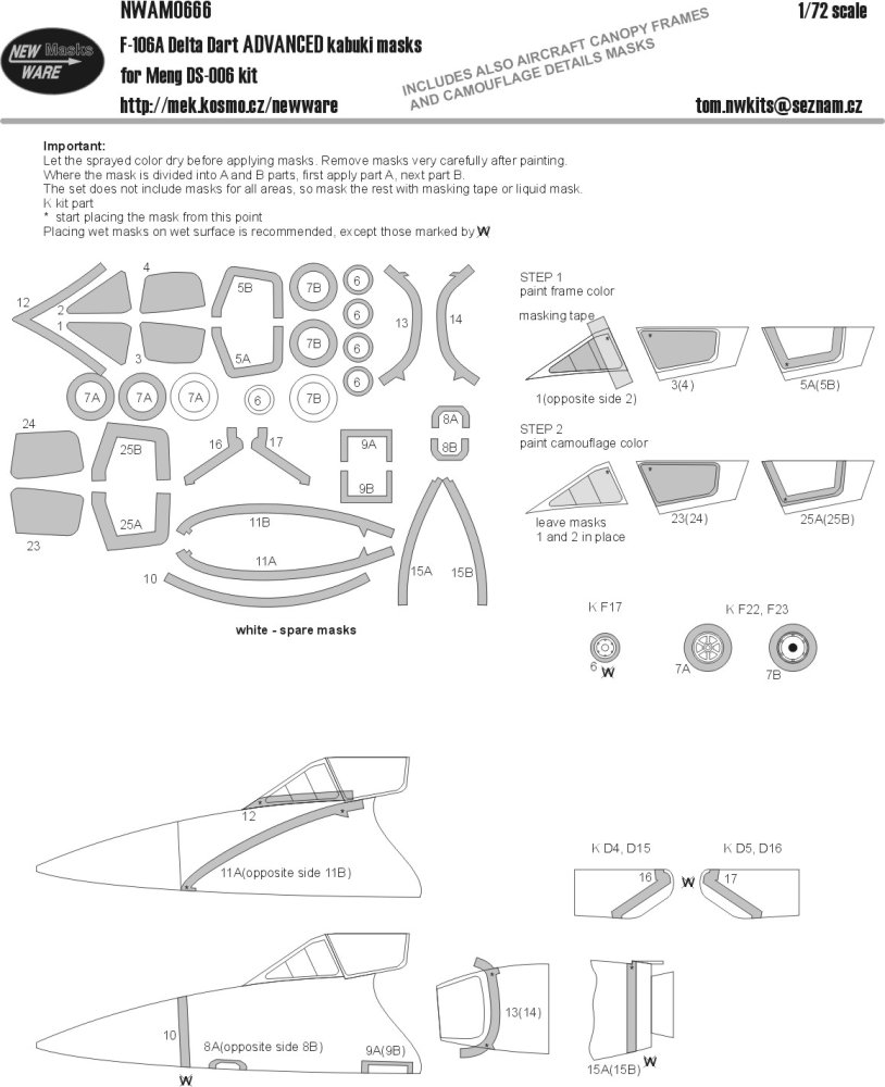 1/72 Mask F-106A Delta Dart ADVANCED (MENG DS-006)