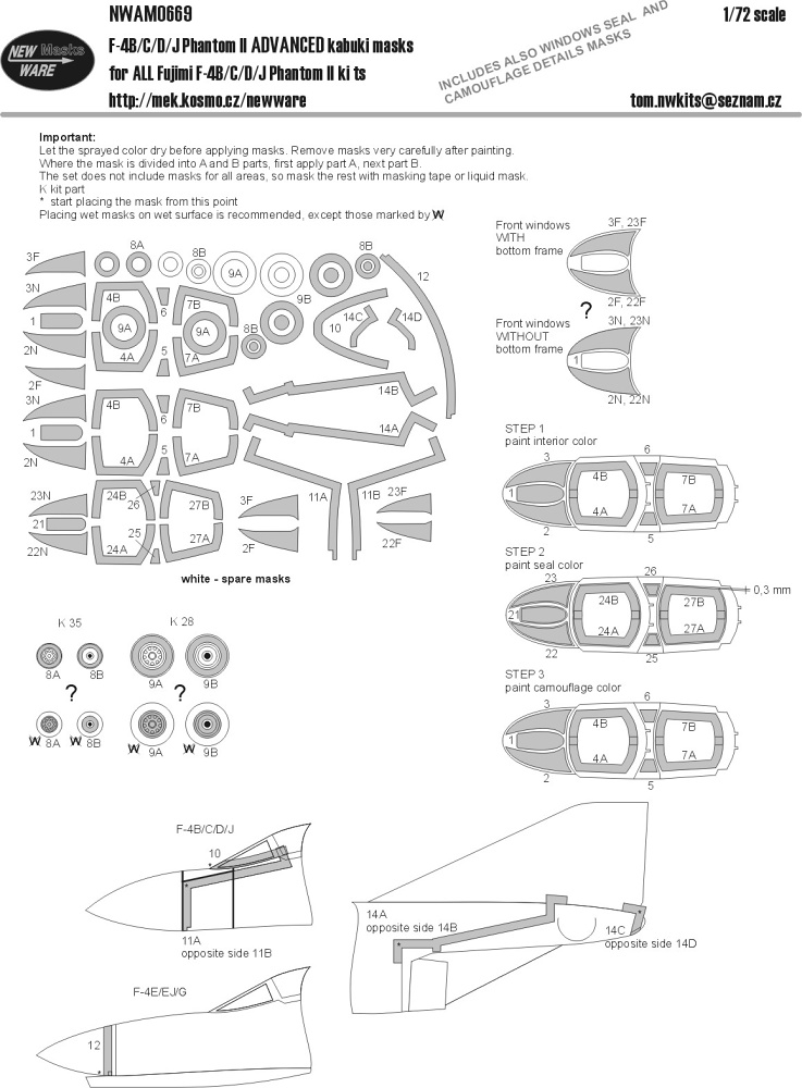 1/72 Mask F-4B/C/D/E/EJ/G/J Phantom II ADVANCED