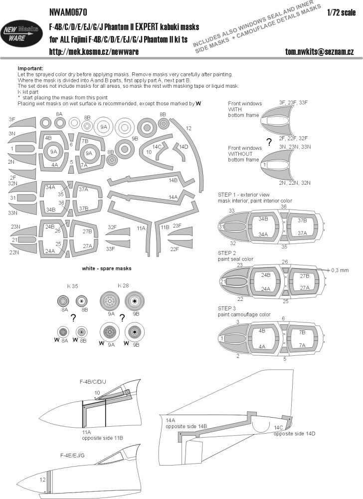 1/72 Mask F-4B/C/D/E/EJ/G/J Phantom II EXPERT