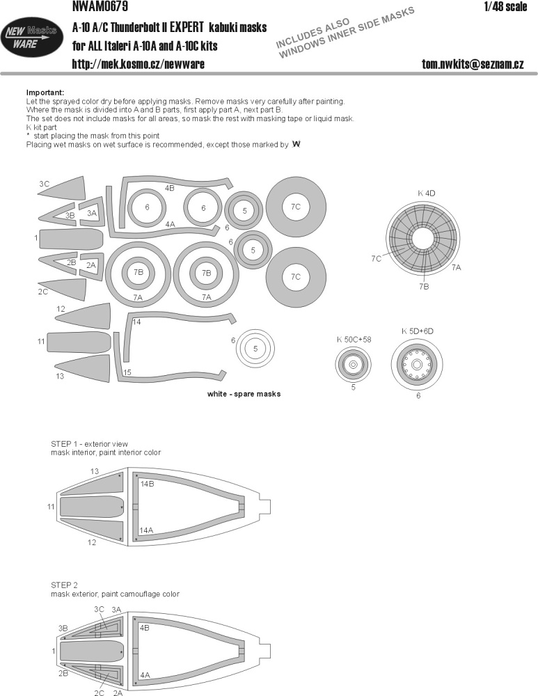 1/48 Mask A-10 A/C Thunderbolt II EXPERT (ITALERI)