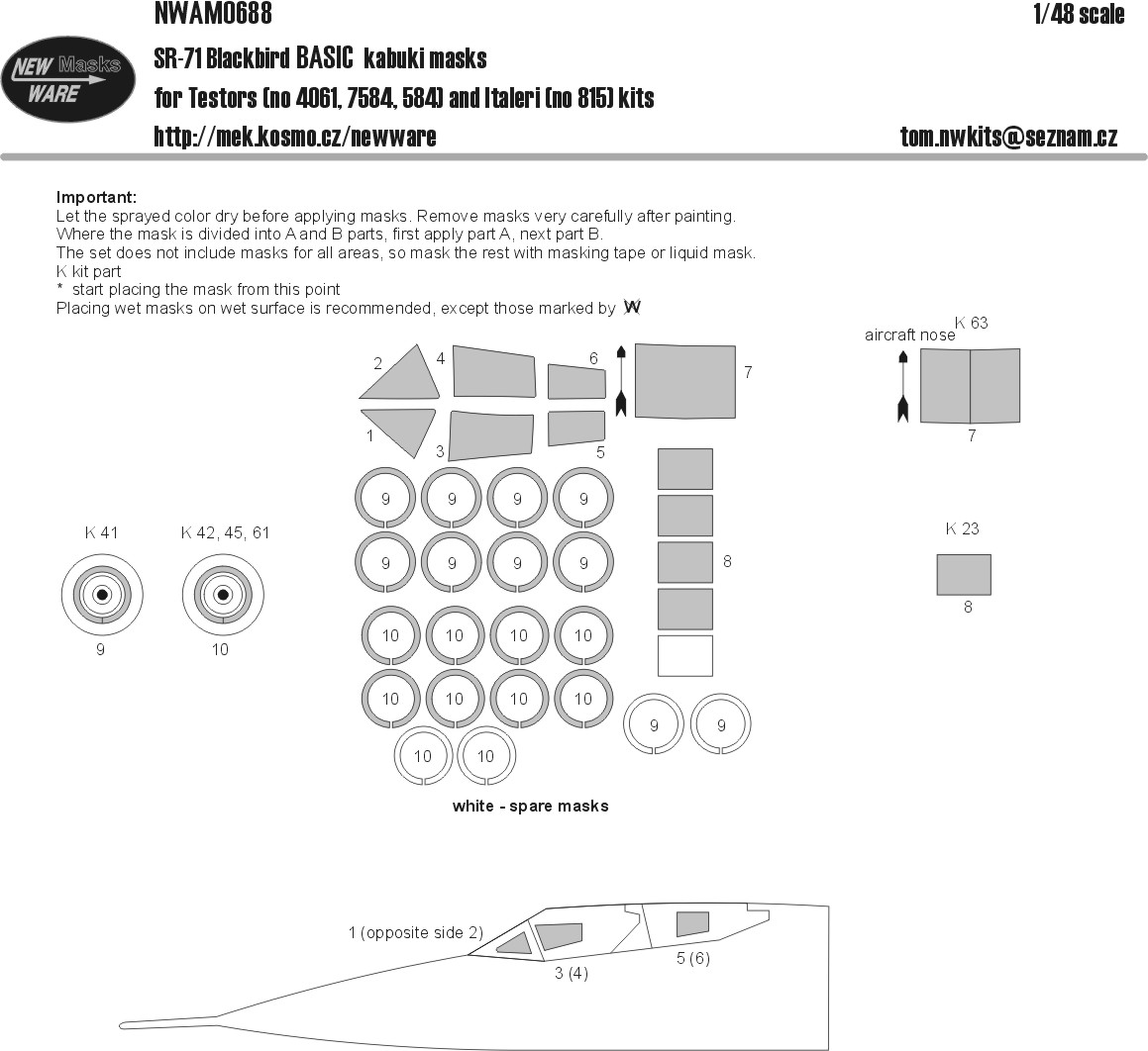 1/48 Mask SR-71 Blackbird BASIC (TESTOR/ITALERI)