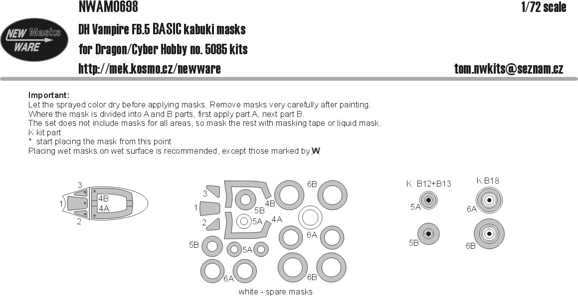 1/72 Mask DH Vampire FB.5 BASIC (DRAG/CYBBERH)