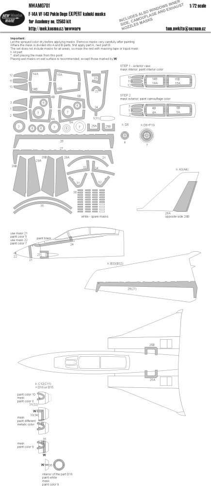 1/72 Mask F-14A VF-143 Pukin Dogs EXPERT (ACAD)