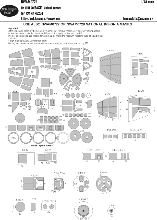 1/48 Mask He 111 H-20 BASIC (ICM 48264)