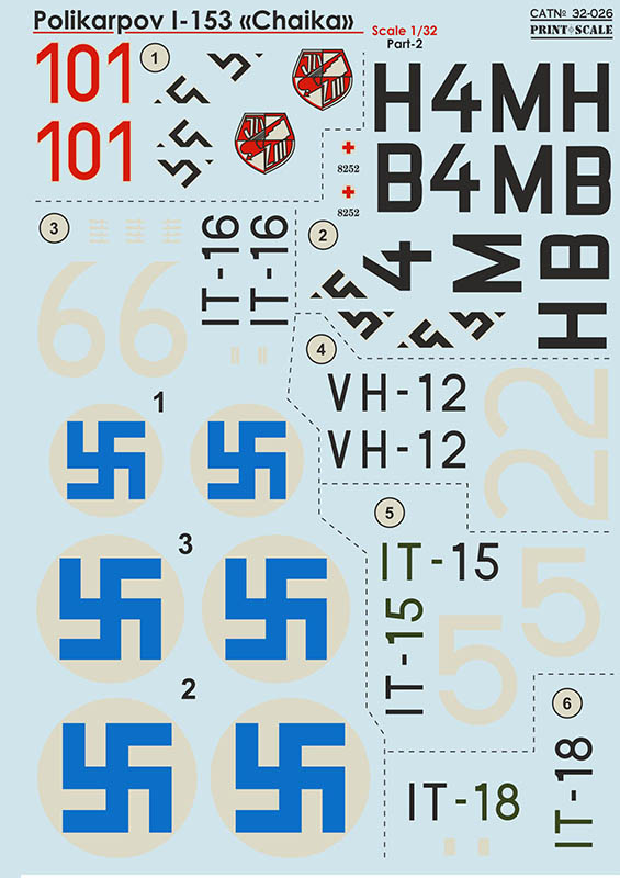 1/32 Polikarpov I-153 'Chaika' (wet decals)